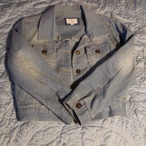 Forever 21 striped denim jacket small